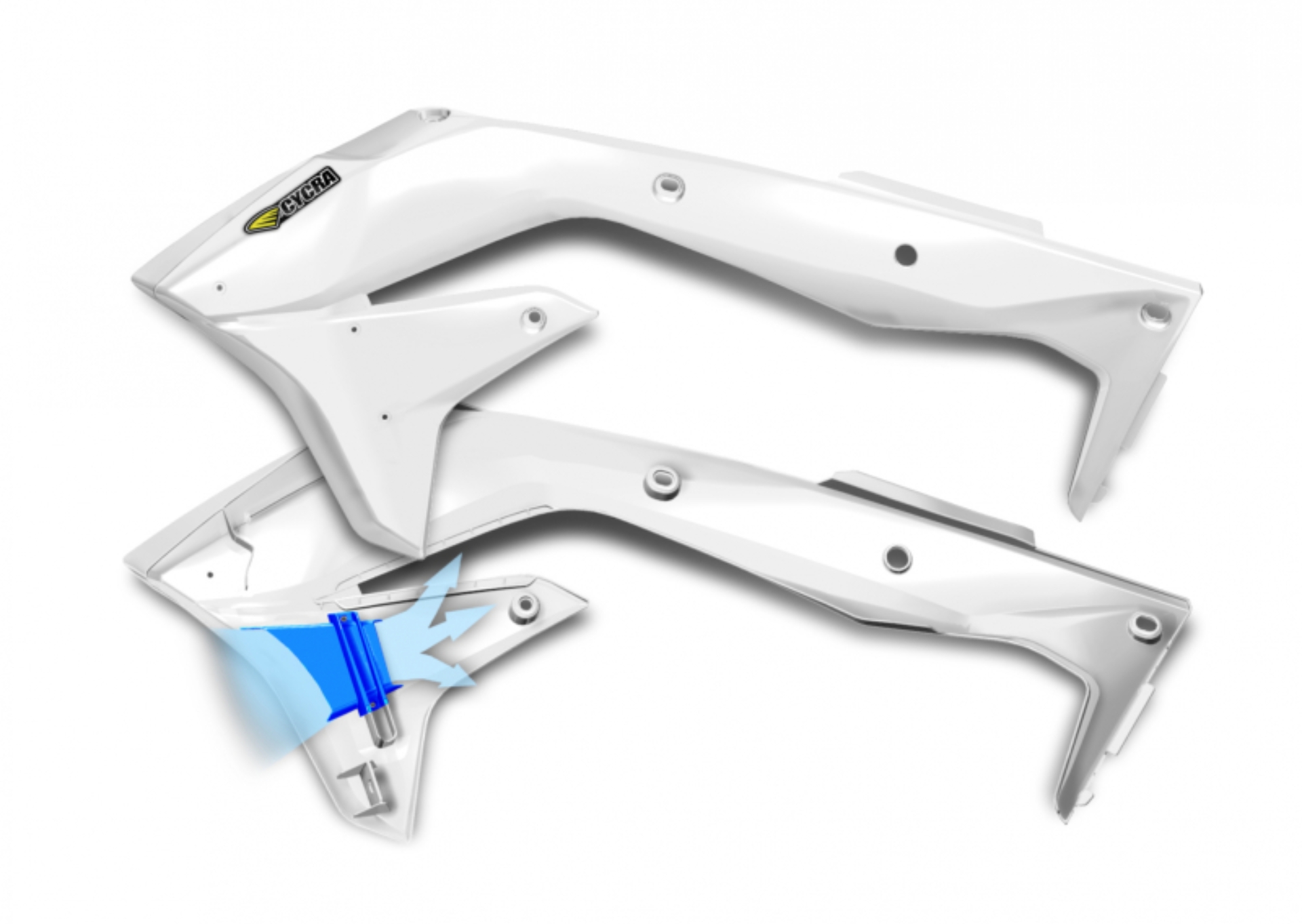Picture of Cycra 16-18 Kawasaki KX450F Powerflow Radiator Shrouds - White