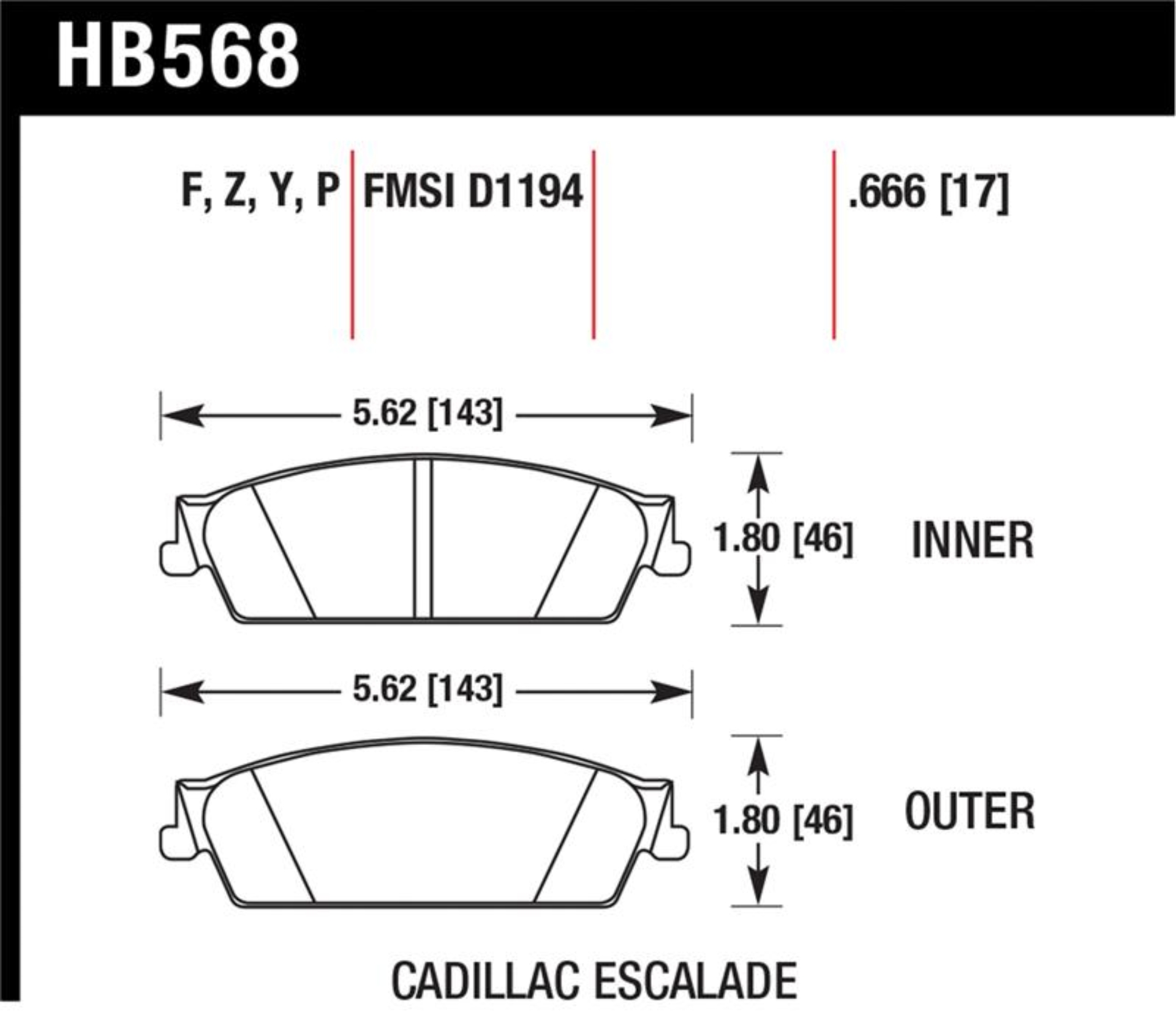 Picture of Hawk 07 Chevy Tahoe LTZ LTS Rear Brake Pads