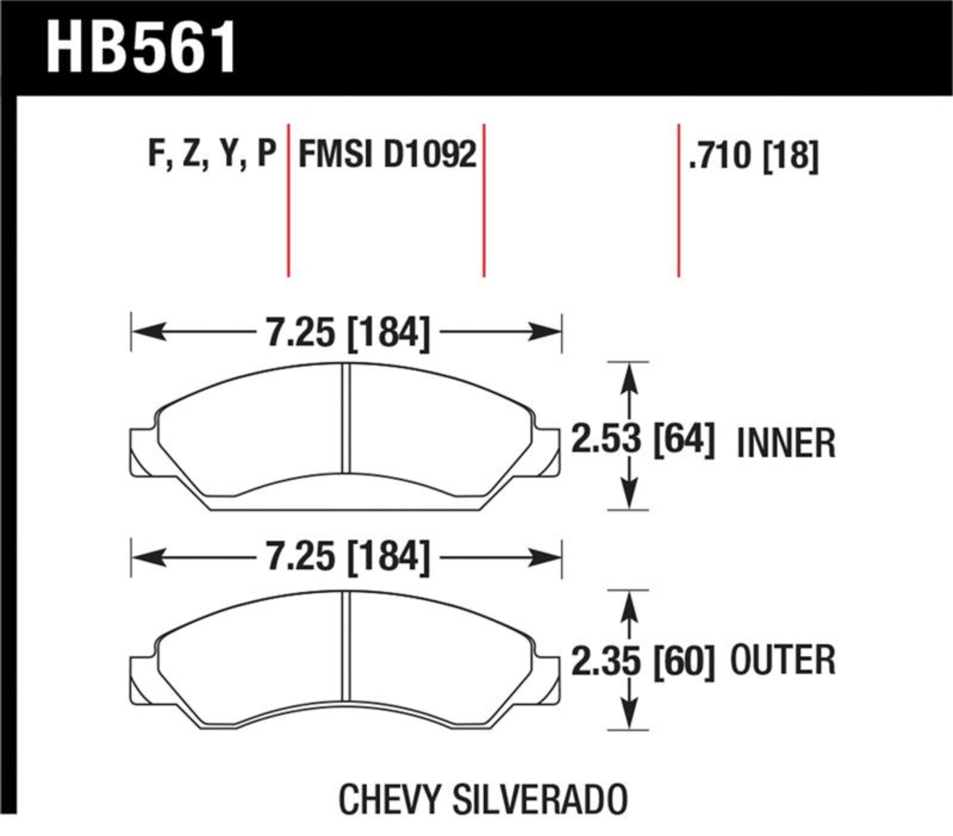 Picture of Hawk 07 Chevy Tahoe LTZ Front LTS Brake Pads