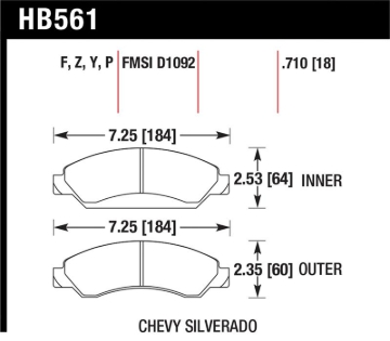Picture of Hawk 07 Chevy Tahoe LTZ Front LTS Brake Pads