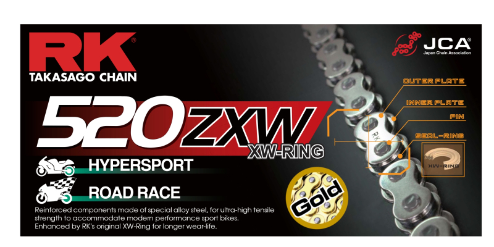 Picture of RK Chain RKC Non Sealed Chain - GB520ZXW-120