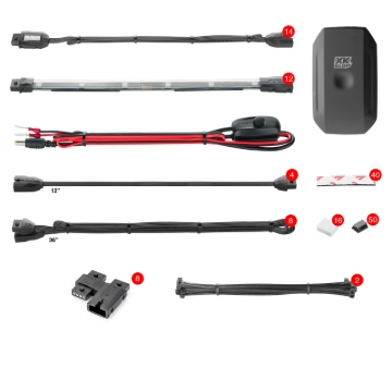 Picture of XK Glow Strip Million Color XKCHROME ATV/Motorcycle LED Accent Light Kit (14xPod + 12x10In)