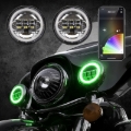 Picture of XK Glow 4.5In Chrome RGB LED Harley Running Light XKchrome Bluetooth App Controlled Kit