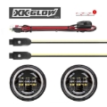 Picture of XK Glow 4.5In Chrome RGB LED Harley Running Light XKchrome Bluetooth App Controlled Kit