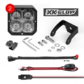 Picture of XK Glow XKchrome 20w LED Cube Light w/ RGB Accent Light Kit w/ Controller- Spot Beam 2pc