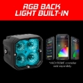 Picture of XK Glow XKchrome 20w LED Cube Light w/ RGB Accent Light Kit w/ Controller- Driving Beam 2pc