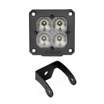 Picture of XK Glow Flush Mount XKchrome 20w LED Cube Light w/ RGB Accent Light - Flood Beam