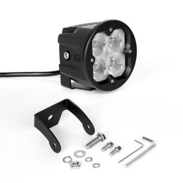 Picture of XK Glow Round XKchrome 20w LED Cube Light w/ RGB Accent Kit w/ Controller/Fog Mount- Flood Beam 2pc