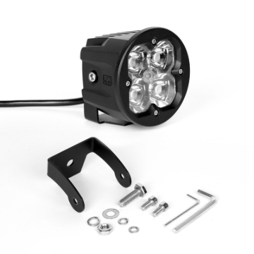Picture of XK Glow Round XKchrome 20w LED Cube Light w/ RGB Accent Light - Spot Beam w/Fog Light Bracket