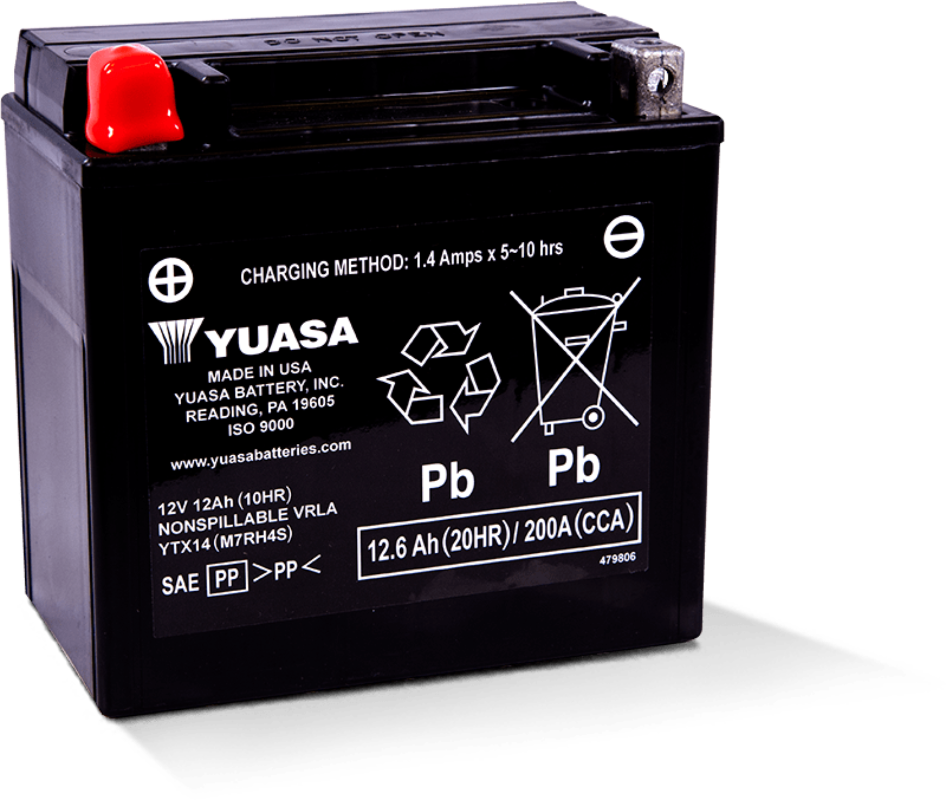 Picture of Yuasa YTX14 Maintenance Free AGM 12-Volt Battery