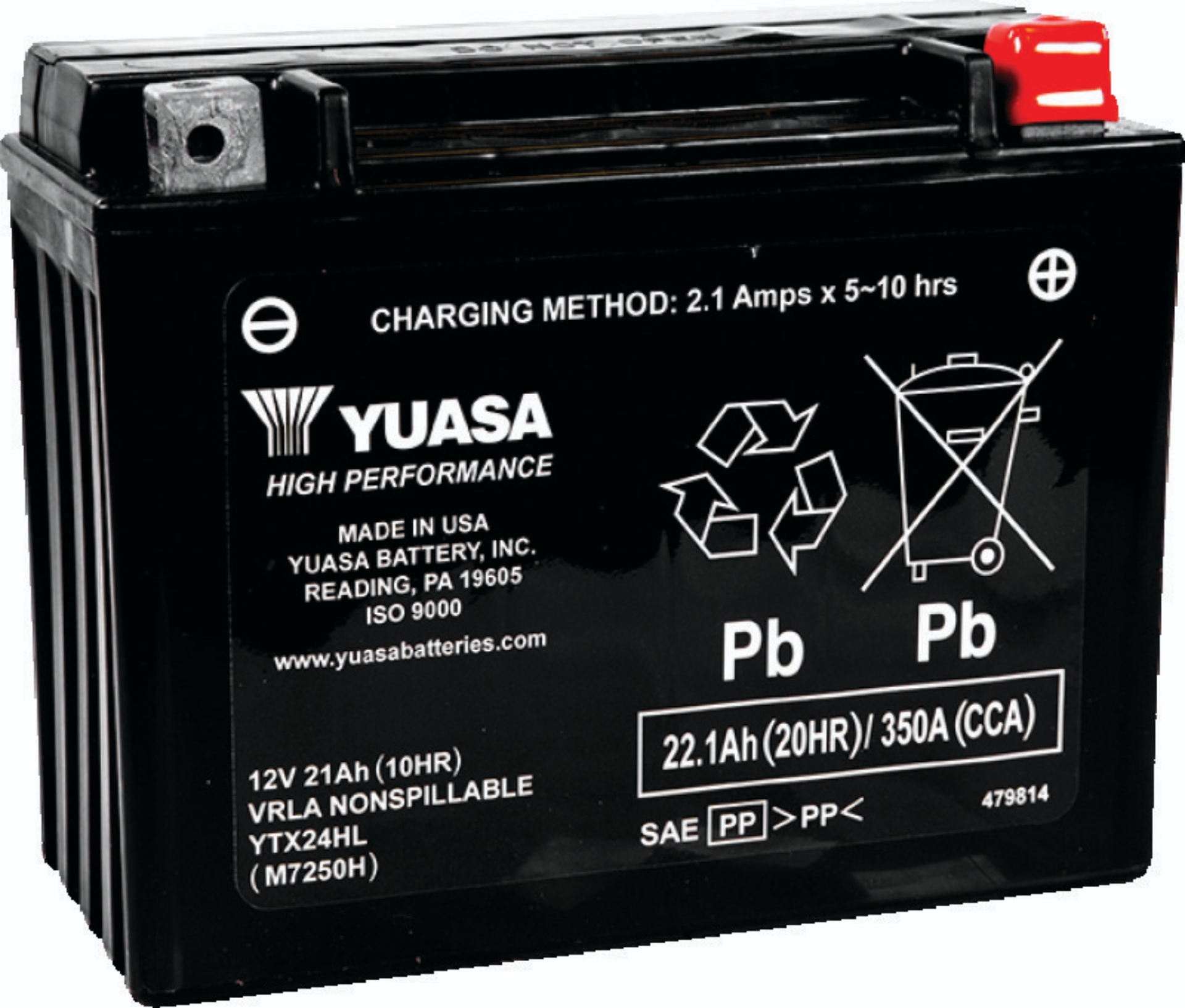 Picture of Yuasa YTX24HL Maintenance Free AGM 12-Volt Battery