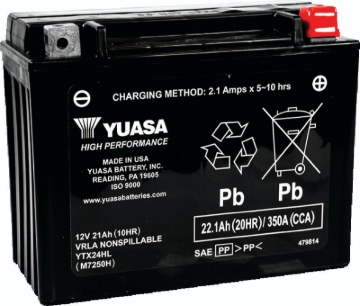Picture of Yuasa YTX24HL Maintenance Free AGM 12-Volt Battery