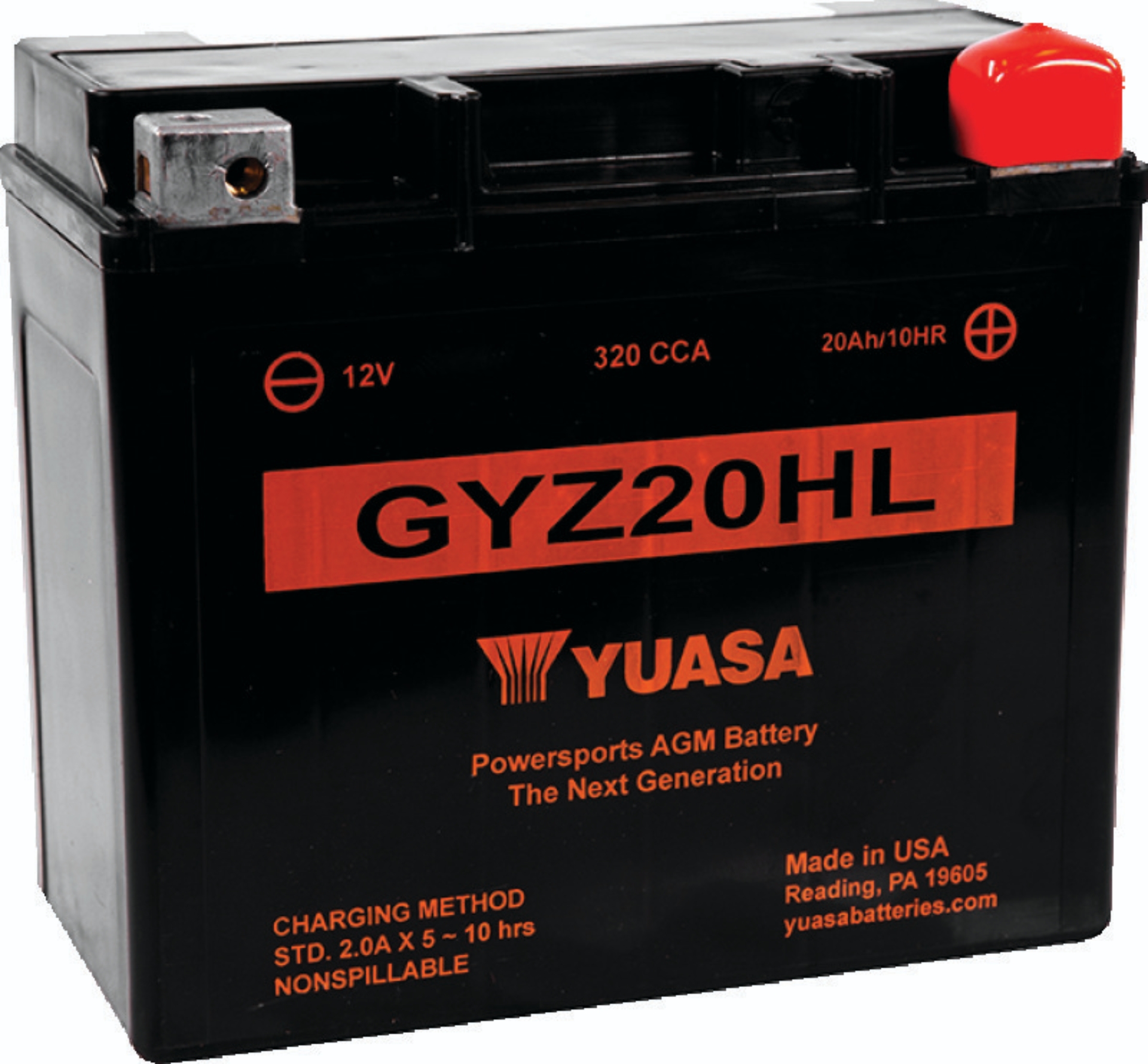Picture of Yuasa GYZ20HL High Performance Maintenance Free AGM 12-Volt Battery