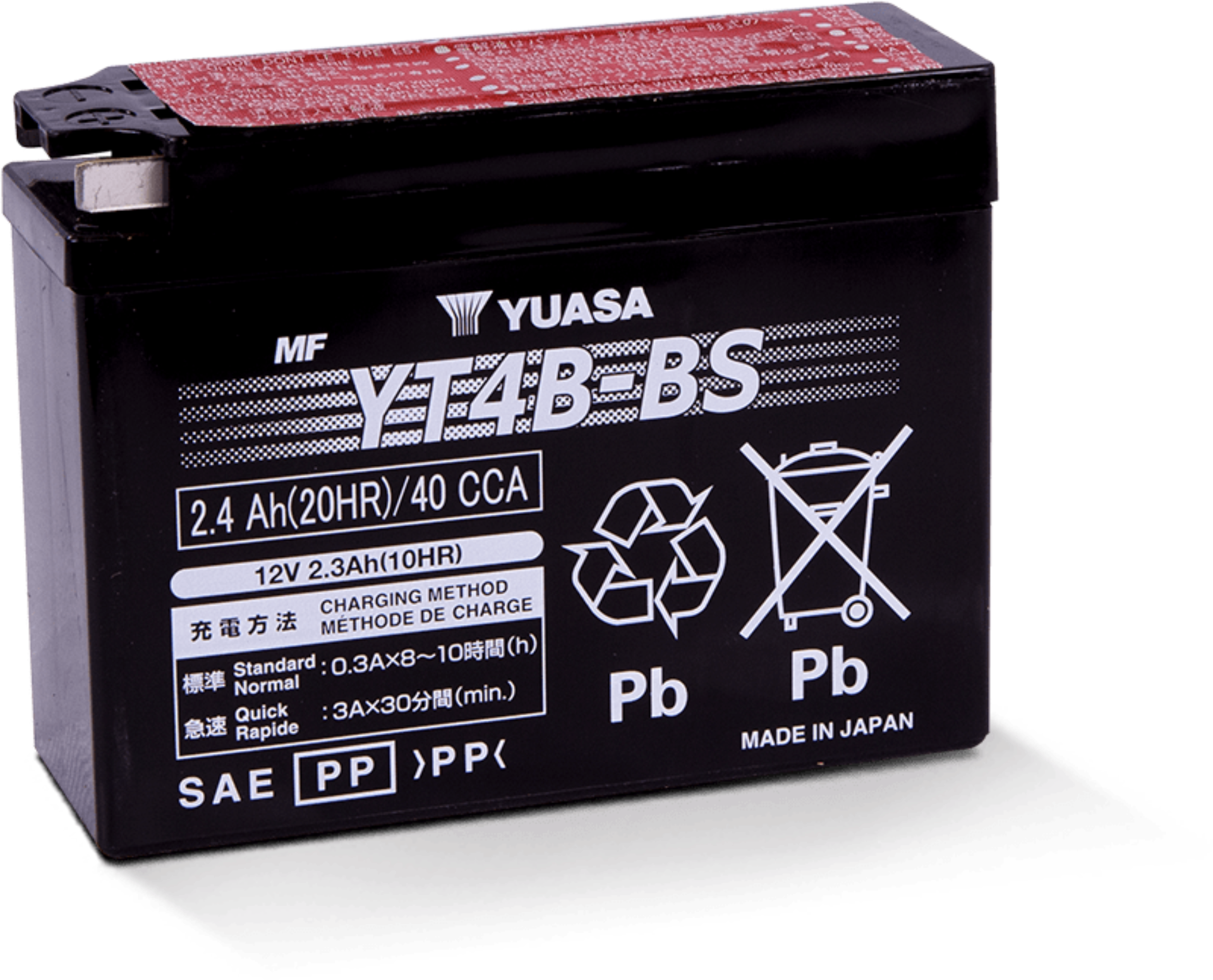 Picture of Yuasa YT4B-BS Maintenance Free AGM 12-Volt Battery w/Bottle