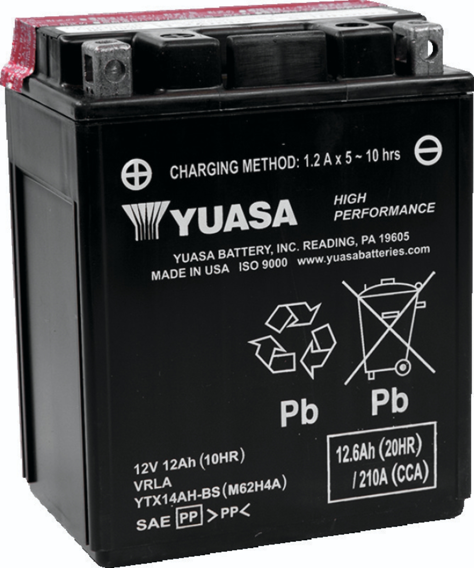 Picture of Yuasa YTX14AH-BS High Performance AGM 12-Volt Battery w/Bottle
