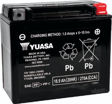 Picture of Yuasa YTX20L Maintenance Free AGM 12-Volt Battery