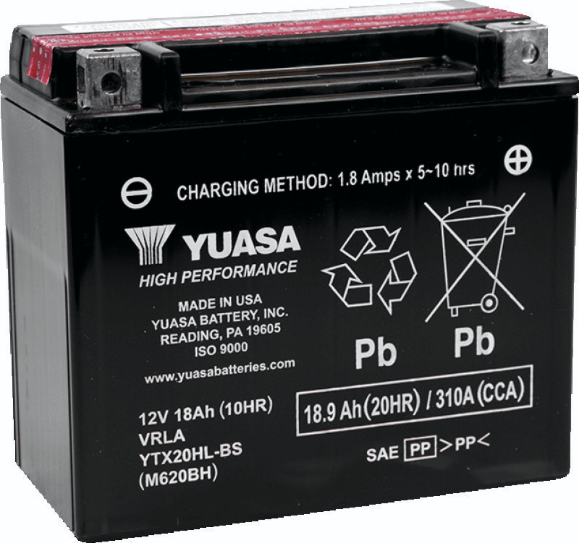 Picture of Yuasa YTX20HL-BS High Performance AGM Battery w/Bottle