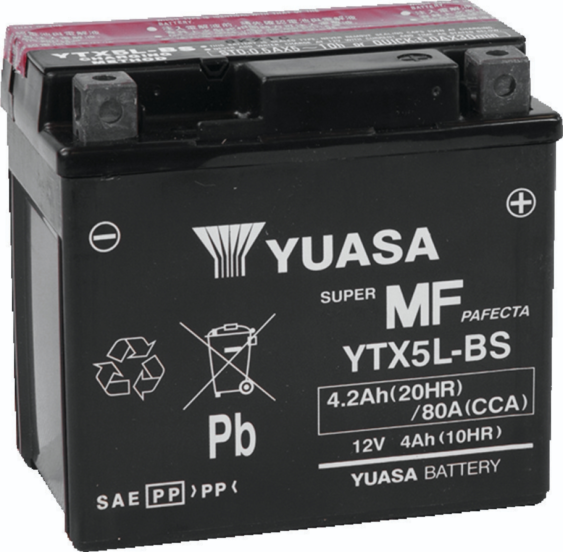 Picture of Yuasa YTX5L-BS Maintenance Free AGM 12-Volt Battery w/Bottle