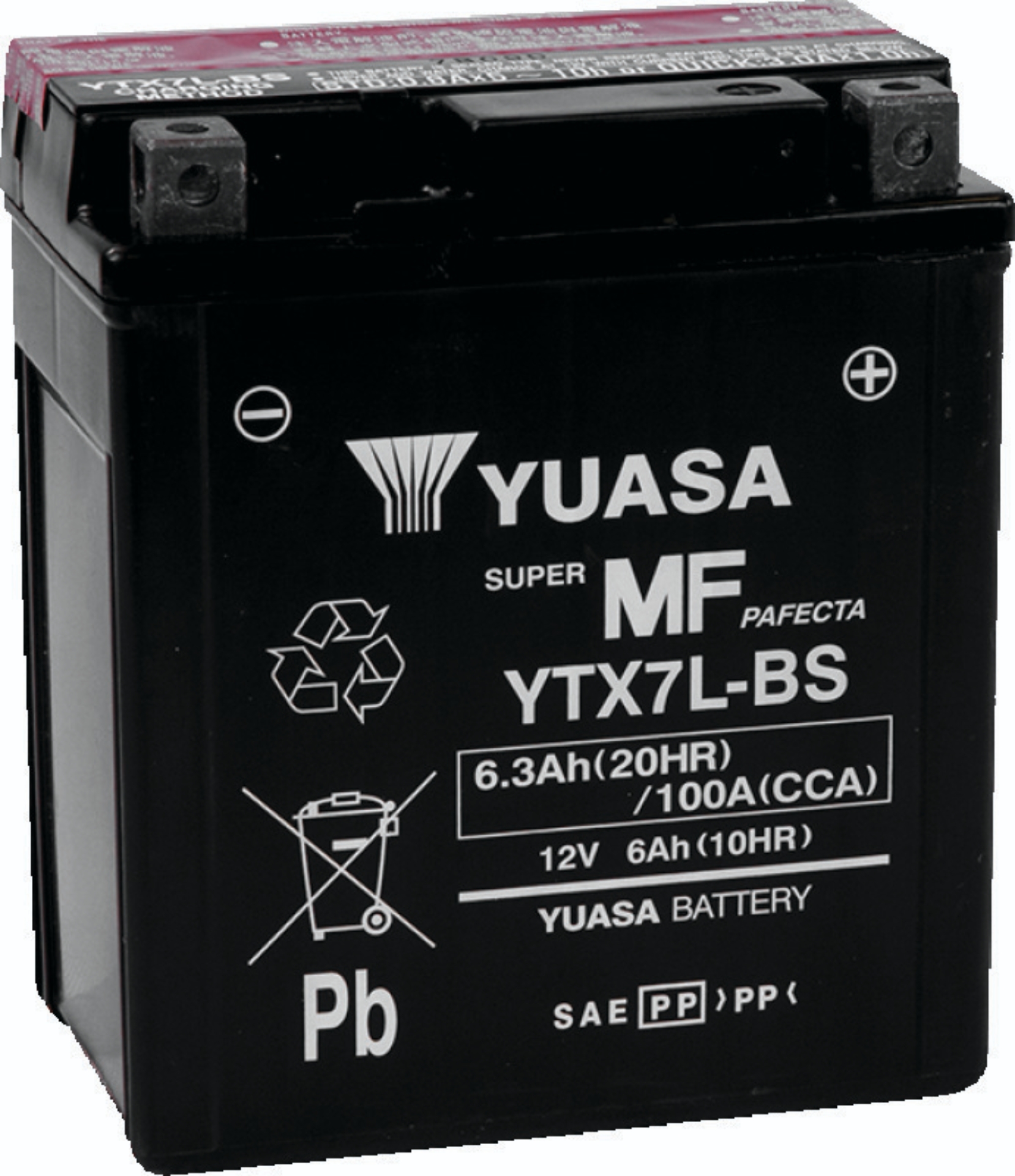 Picture of Yuasa YTX7L-BS Maintenance Free AGM 12-Volt Battery w/Bottle