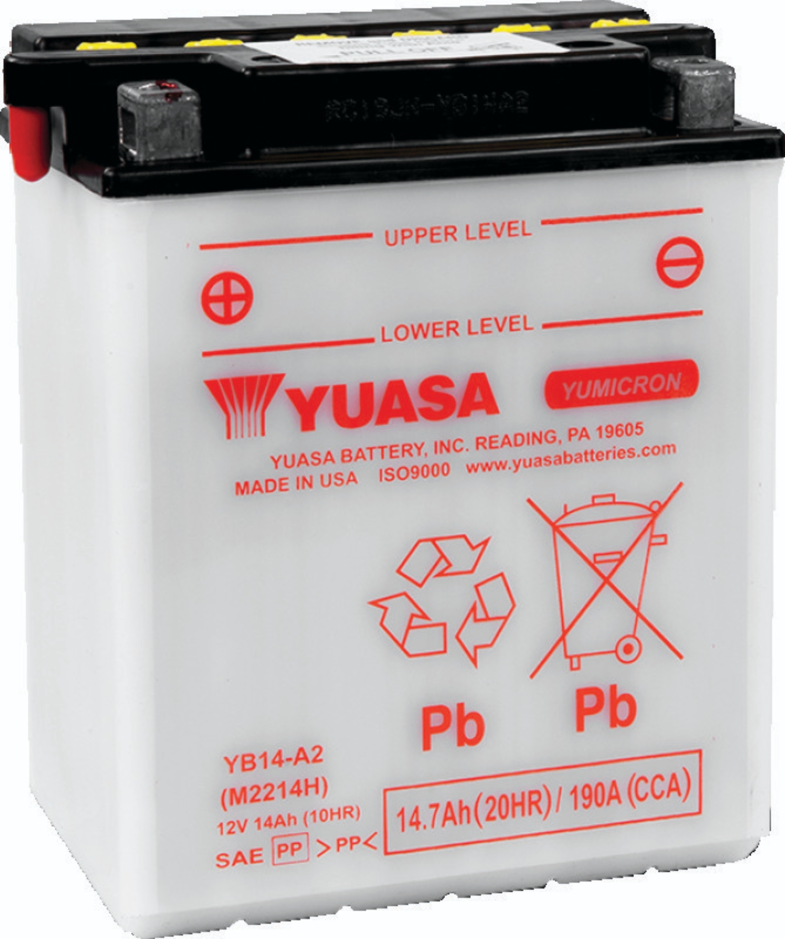 Picture of Yuasa YB14-A2 Yumicron CX 12-Volt Battery