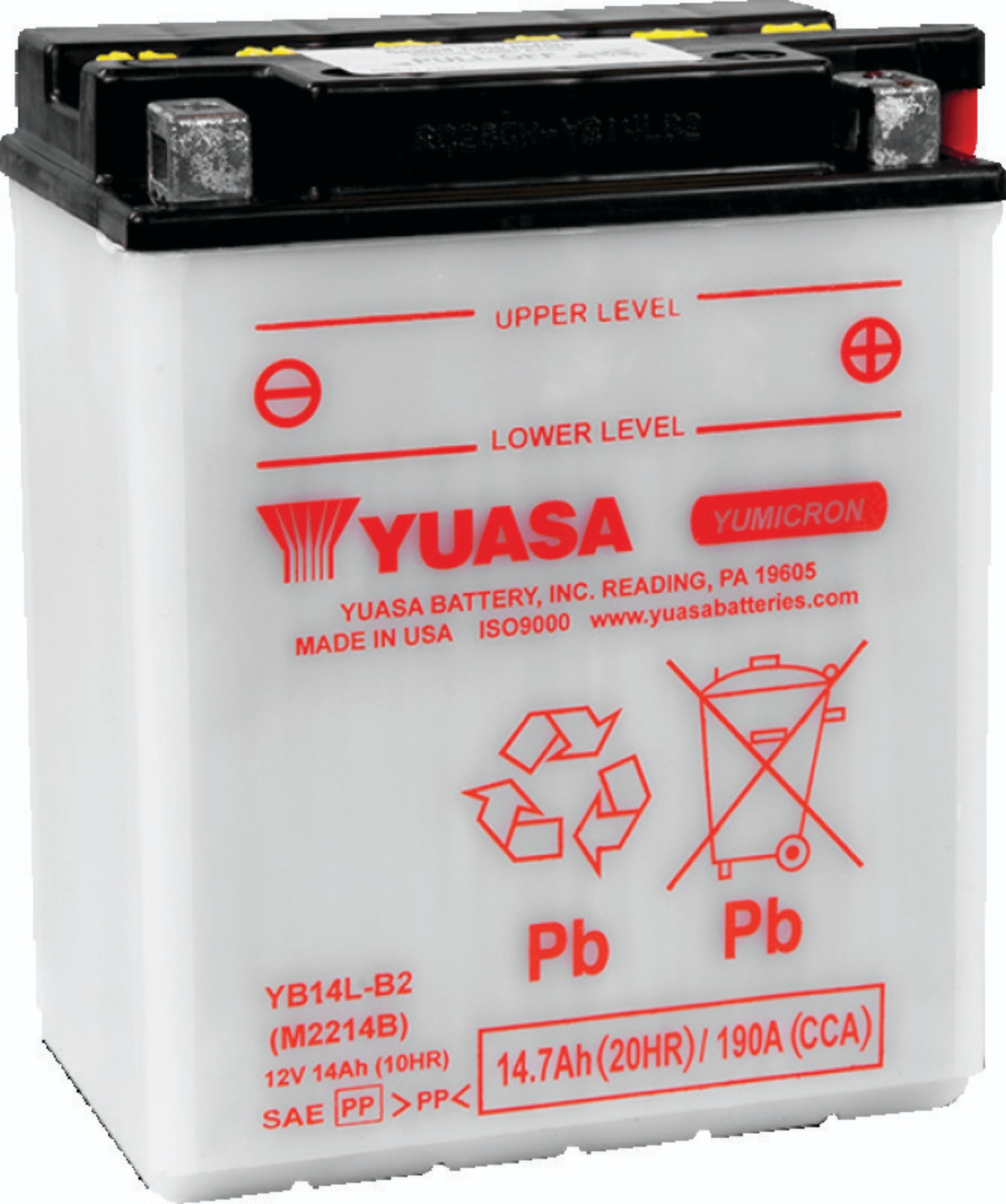 Picture of Yuasa YB14L-B2 Yumicron CX 12-Volt Battery