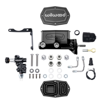 Picture of Wilwood Compact Tandem M/C Aluminum 1.00in Bore w/ Bracket/Valve/Push (Mopar) - Black E-coat