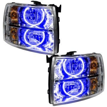 Picture of Oracle Lighting 07-13 Chevrolet Silverado Pre-Assembled LED Halo Headlights - Blue