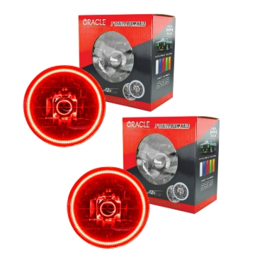 Picture of Oracle Lighting 97-06 Jeep Wrangler TJ Pre-Assembled LED Halo Headlights -Red