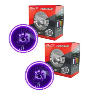 Picture of Oracle Lighting 97-06 Jeep Wrangler TJ Pre-Assembled LED Halo Headlights -UV/Purple