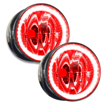 Picture of Oracle Lighting 03-04 Lincoln Navigator Pre-Assembled LED Halo Fog Lights -Red