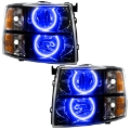 Picture of Oracle Lighting 07-13 Chevrolet Silverado Assembled Halo Headlights Round Style -Blue