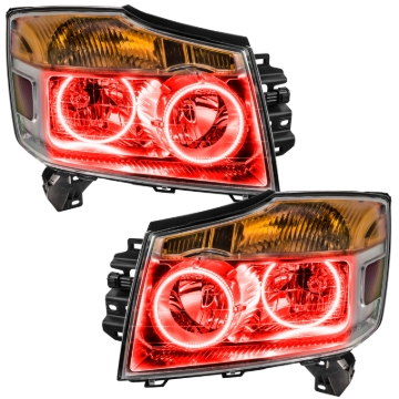Picture of Oracle Lighting 08-15 Nissan Armada Pre-Assembled LED Halo Headlights -Red
