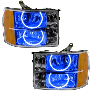 Picture of Oracle Lighting 07-13 GMC Sierra Pre-Assembled LED Halo Headlights - Blue