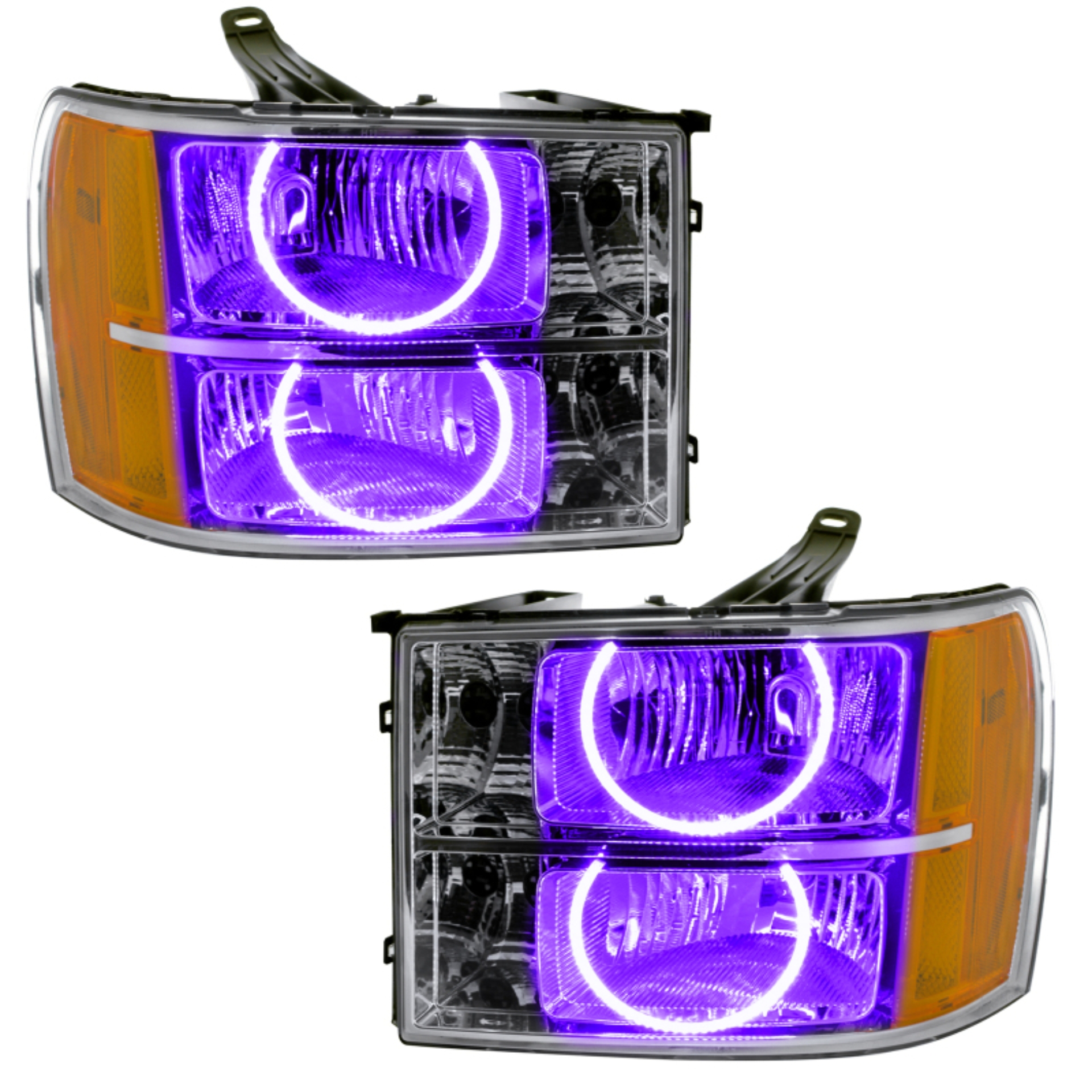 Picture of Oracle Lighting 07-13 GMC Sierra Pre-Assembled LED Halo Headlights -UV/Purple