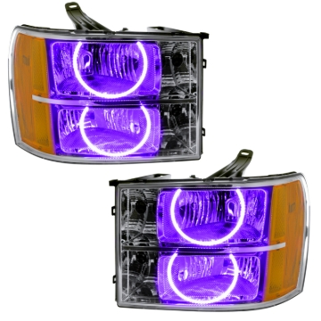 Picture of Oracle Lighting 07-13 GMC Sierra Pre-Assembled LED Halo Headlights -UV/Purple