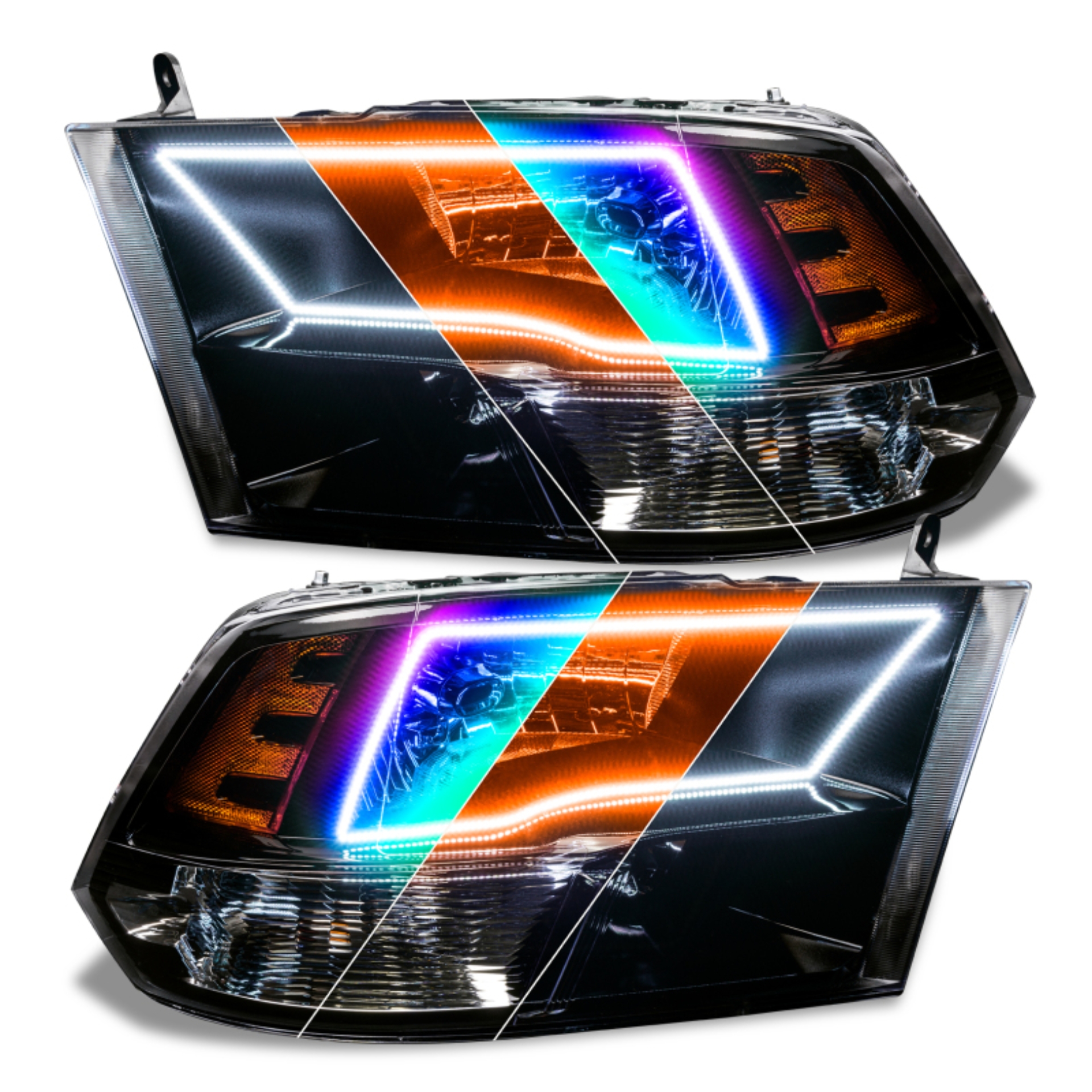Picture of Oracle Lighting 09-18 RAM 1500 Sport Halo Headlights - Blk Housing w/No Controller