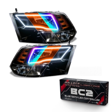 Picture of Oracle Lighting 09-18 RAM 1500 Sport Halo Headlights - Blk Housing w/BC1 Controller