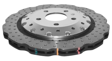 Picture of DBA 13-16 Audi RS5 (w/Scalloped edge Iron Discs) Rear 5000 Series Drilled Wavy Rotor w/Silver Hat