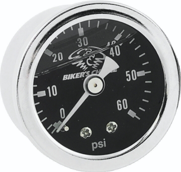 Picture of Bikers Choice Black Face Liquid Filled Oil Pressure Gauge 0-60 Psi 1/8 NPT