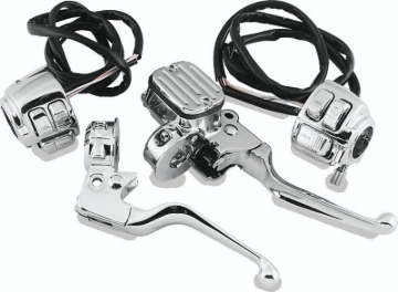 Picture of Bikers Choice 96-06 Big Twin / 96-03 XL 9/16in Bore Chrome Handlebar Control Kit W/Chrome Switches