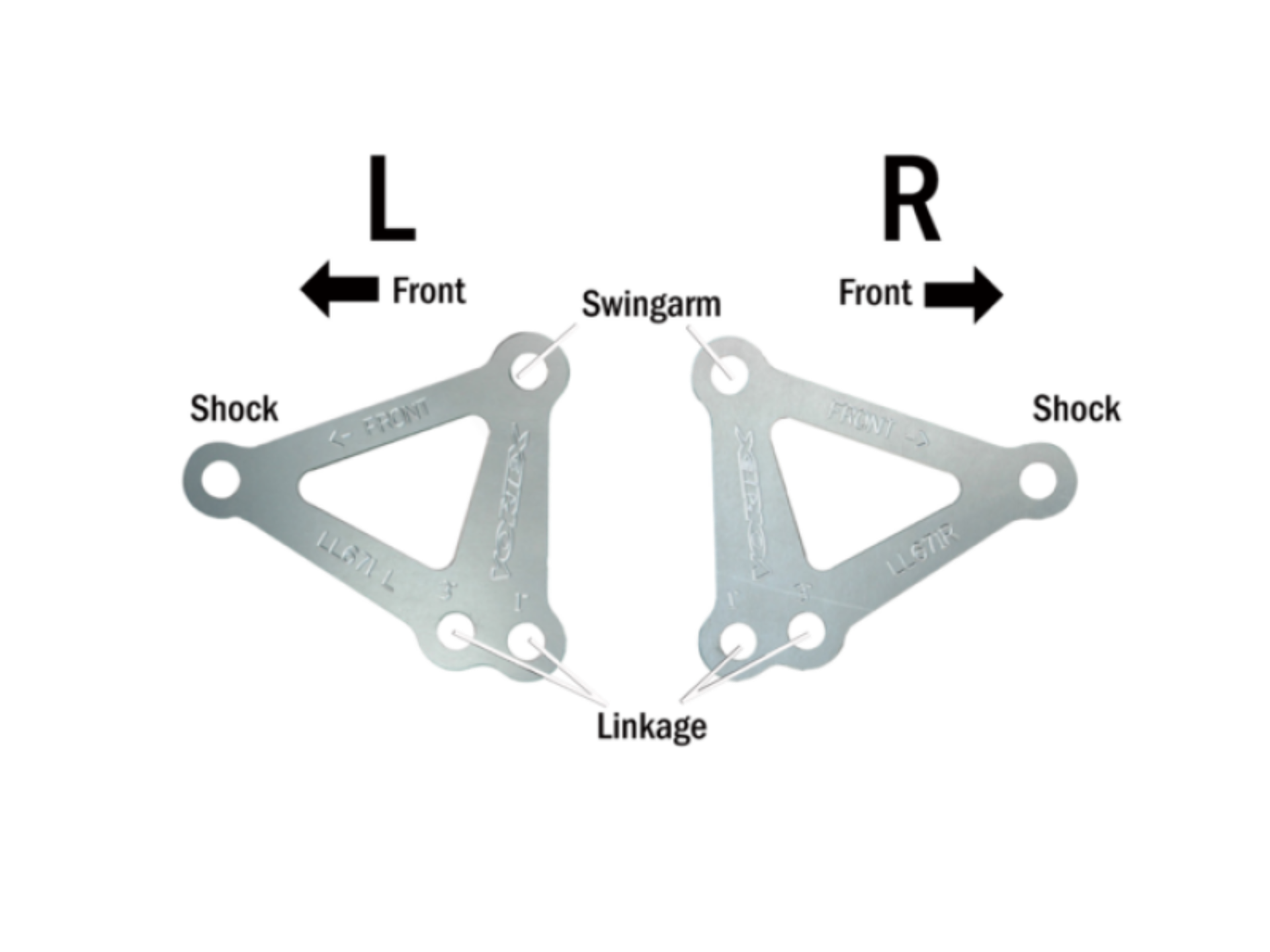 Picture of Vortex Racing 99-01,03-05 Yamaha YZF-R6,06-09 YZF-R6 S Lowering Link Kit- Silver