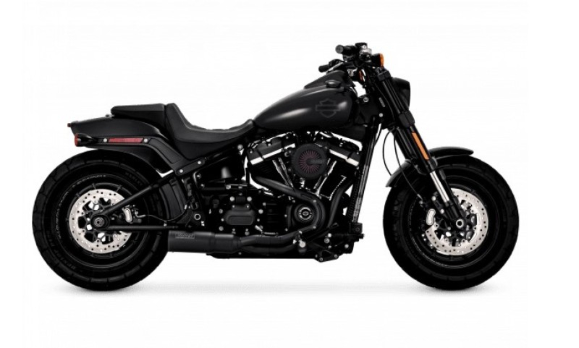 Picture of Vance & Hines HD Softail Fat Bob 18-22 Hi-Output 2-1 Black PCX Full System Exhaust