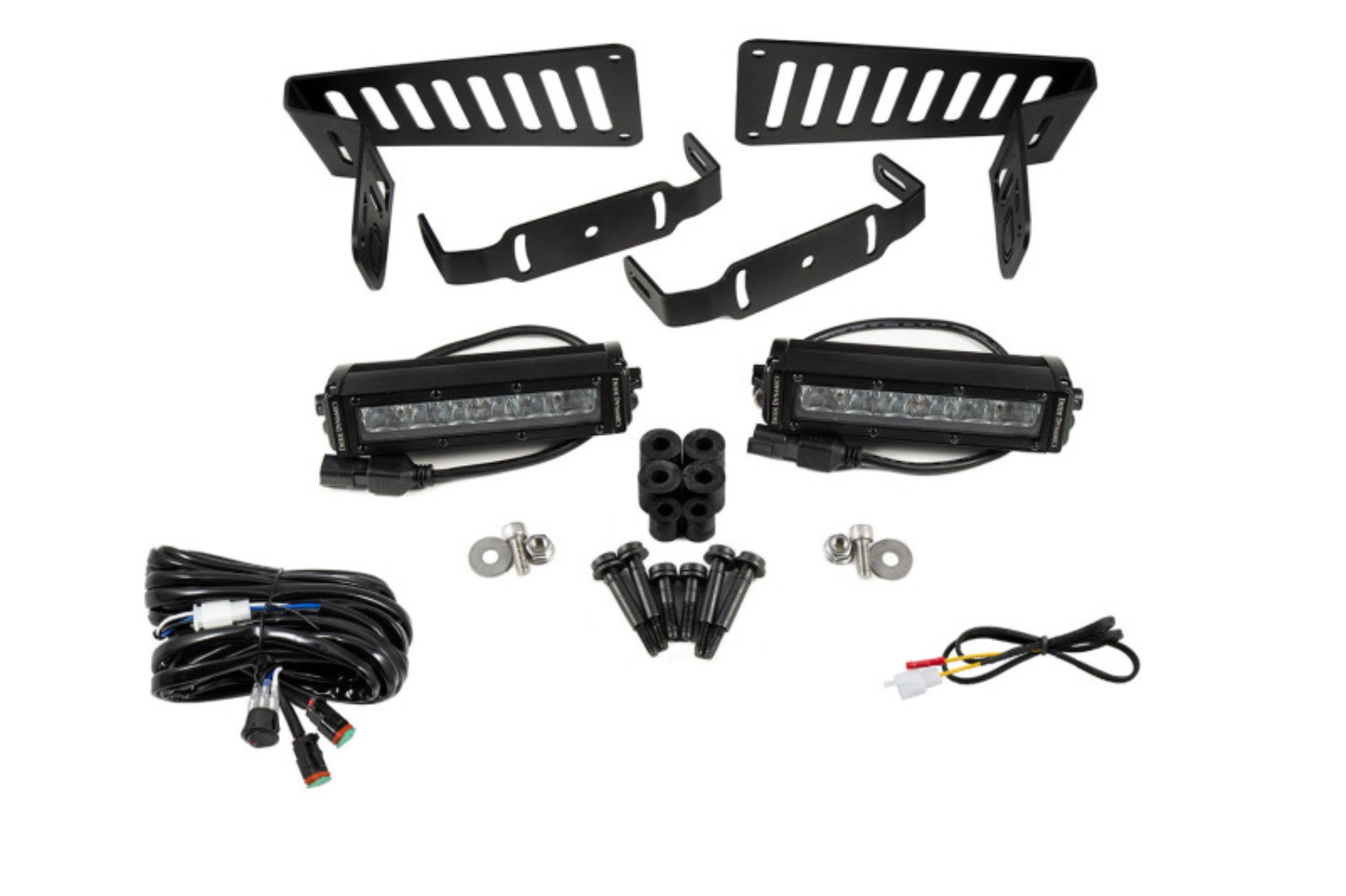 Picture of Diode Dynamics 18-21 Jeep JL Wrangler/Gladiator SS6 Cowl LED Bracket Kit - White Driving