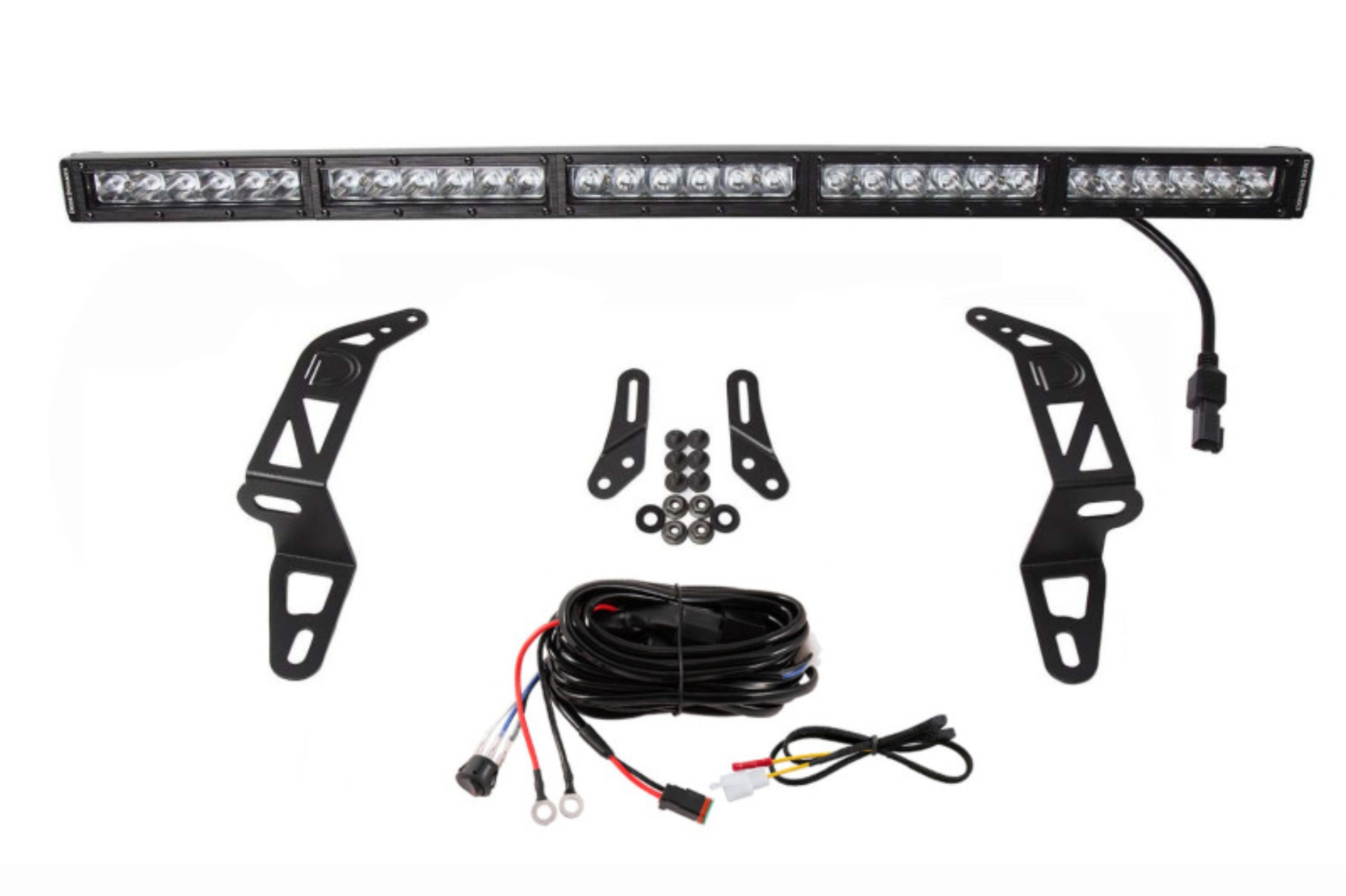 Picture of Diode Dynamics 18-21 Jeep JL Wrangler/Gladiator SS30 Bumper Bracket Kit - White Driving (Single)
