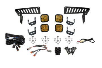 Picture of Diode Dynamics 18-21 Jeep JL Wrangler/Gladiator SS3 Cowl LED Bracket Kit - Yellow Pro