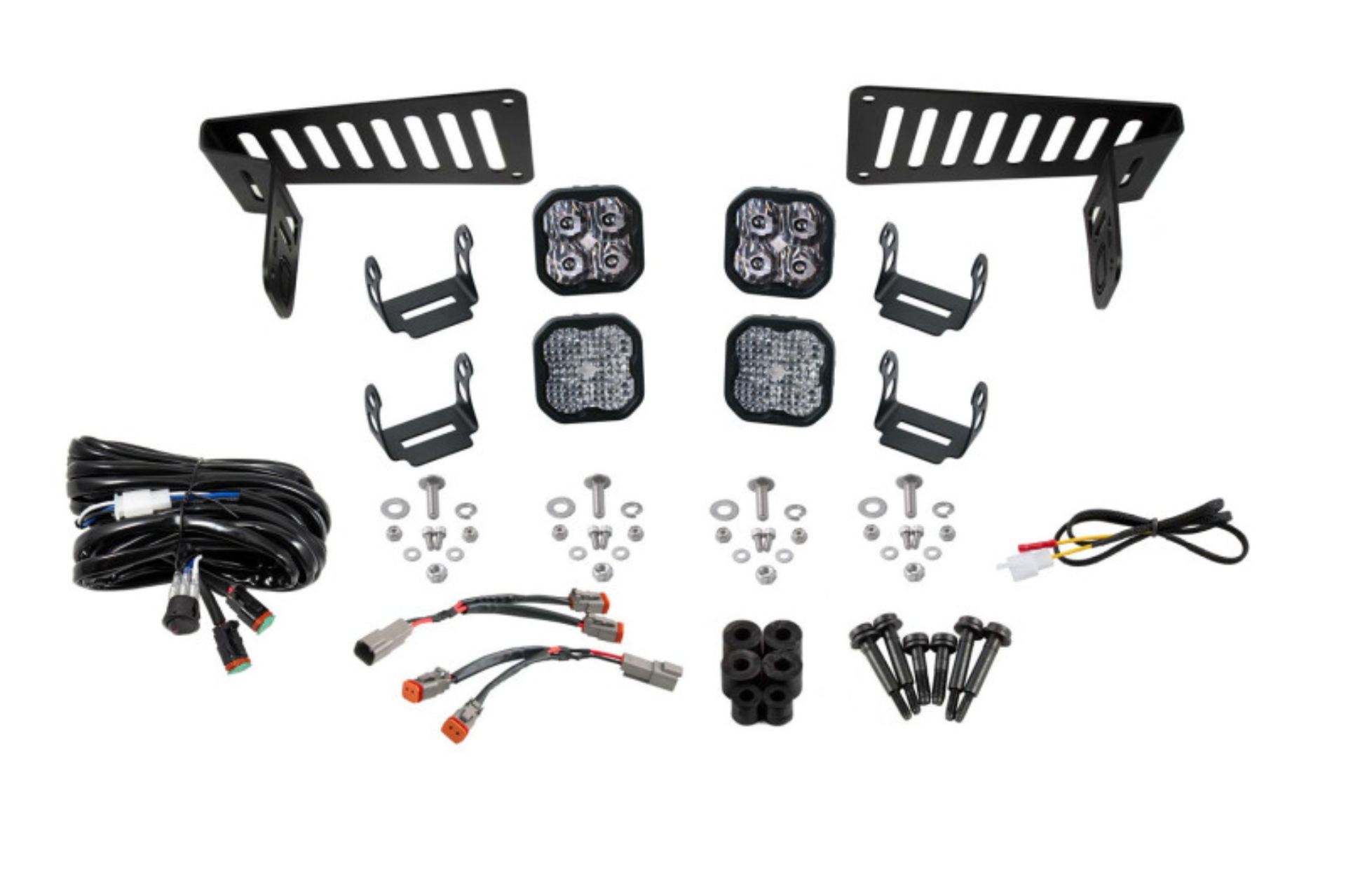 Picture of Diode Dynamics 18-21 Jeep JL Wrangler/Gladiator SS3 Cowl LED Bracket Kit - White Pro