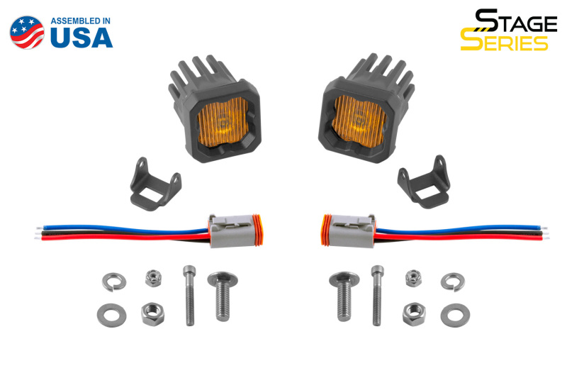 Picture of Diode Dynamics Stage Series C1 LED Pod - Yellow SAE Fog Standard ABL (Pair)