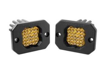 Picture of Diode Dynamics Stage Series C1 LED Pod Pro - Yellow Flood Flush ABL (Pair)