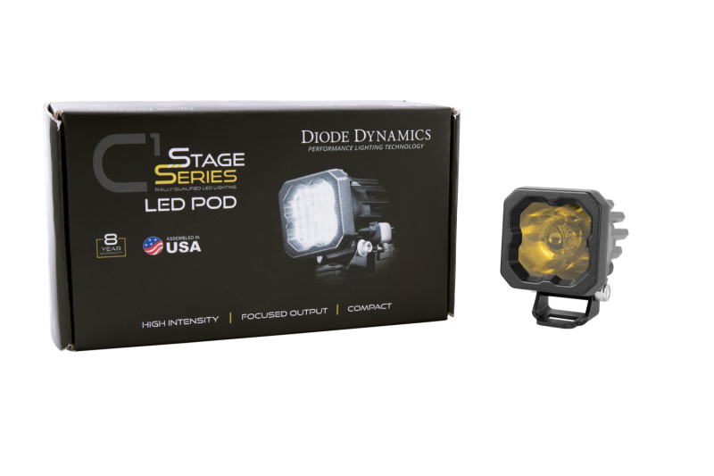 Picture of Diode Dynamics Stage Series C1 LED Pod Pro - Yellow Wide Standard ABL Each