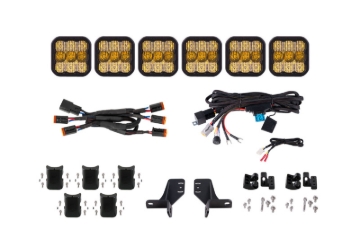Picture of Diode Dynamics Bronco SS5 6-Pod CrossLink Grille Lightbar Kit Pro - Yellow Combo